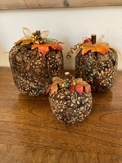Fabric Stuffed Pumpkin - Set of 3