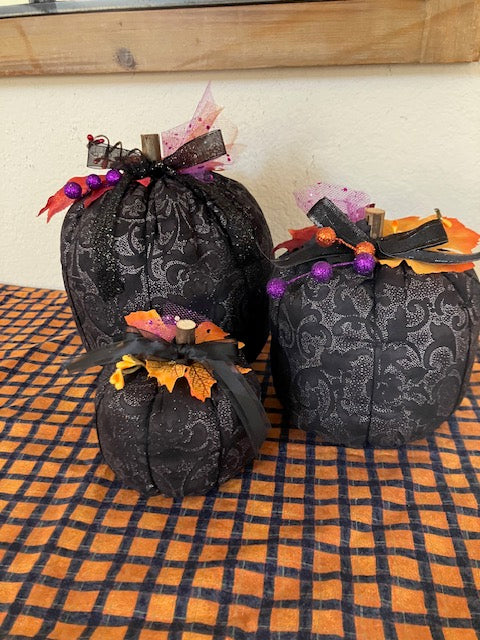 Fabric Stuffed Pumpkin - Set of 3